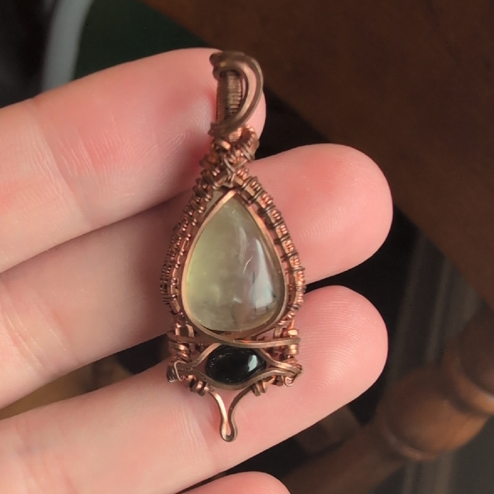 Elegant Copper Wire Wrapped Pendant